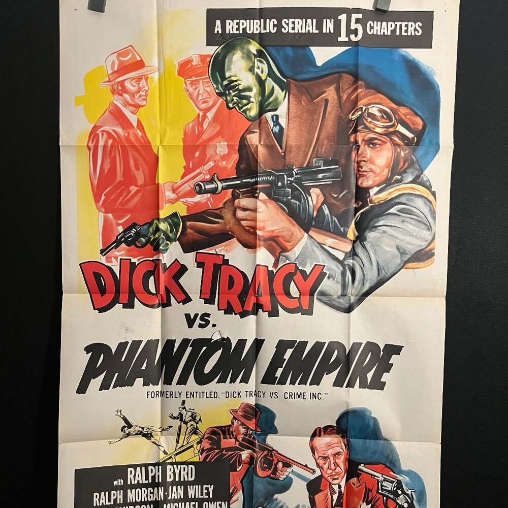 Dick Tracy Vs Phantom Empire Crime Inc R1952 One Sheet Movie Poster Ralph Byrd